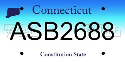 ASB2688 Connecticut License Plate