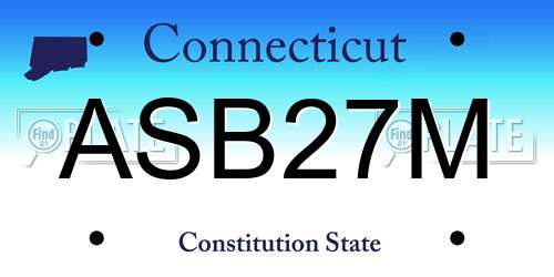 ASB27M Connecticut License Plate
