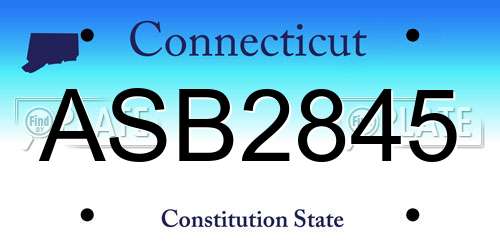 ASB2845 Connecticut License Plate