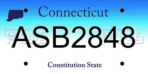 ASB2848 Connecticut License Plate