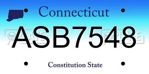 ASB7548 Connecticut License Plate