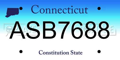 ASB7688 Connecticut License Plate