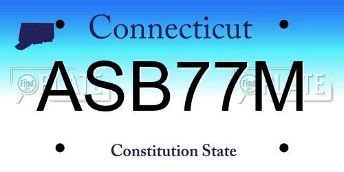 ASB77M Connecticut License Plate