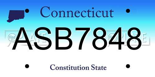 ASB7848 Connecticut License Plate