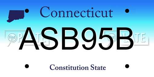 ASB95B Connecticut License Plate