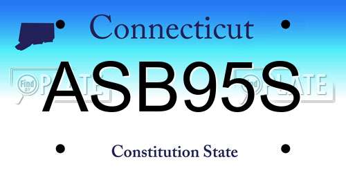 ASB95S Connecticut License Plate