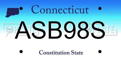 ASB98S Connecticut License Plate