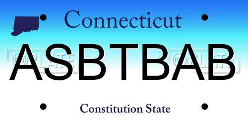 ASBTBAB Connecticut License Plate