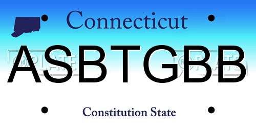 ASBTGBB Connecticut License Plate
