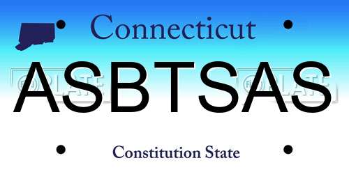ASBTSAS Connecticut License Plate