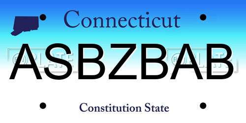 ASBZBAB Connecticut License Plate