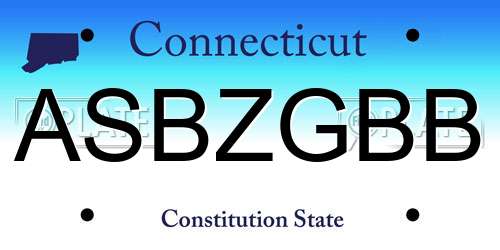 ASBZGBB Connecticut License Plate
