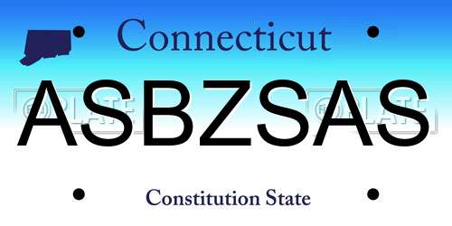 ASBZSAS Connecticut License Plate