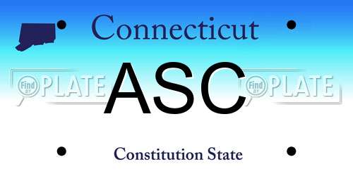 ASC Connecticut License Plate