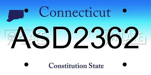 ASD2362 Connecticut License Plate