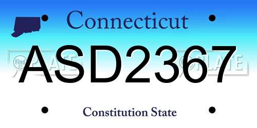 ASD2367 Connecticut License Plate