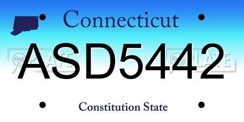 ASD5442 Connecticut License Plate