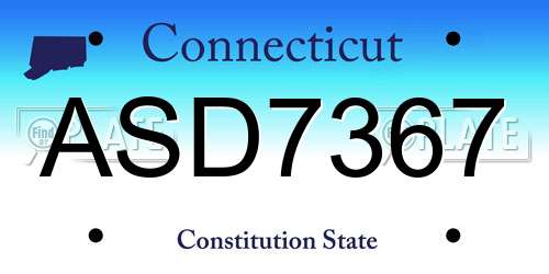 ASD7367 Connecticut License Plate