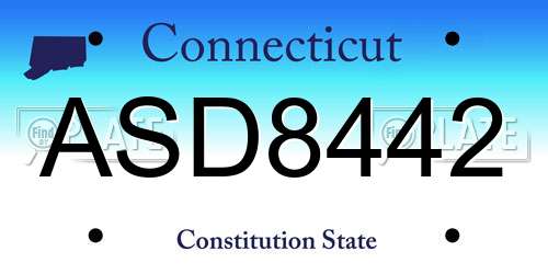 ASD8442 Connecticut License Plate