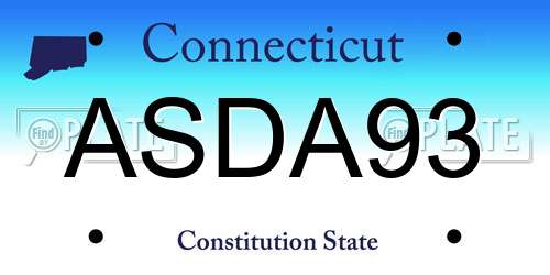 ASDA93 Connecticut License Plate