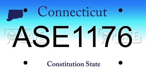 ASE1176 Connecticut License Plate
