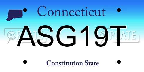 ASG19T Connecticut License Plate