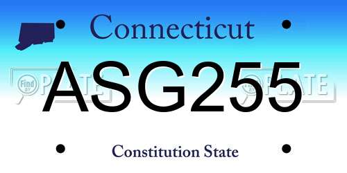ASG255 Connecticut License Plate