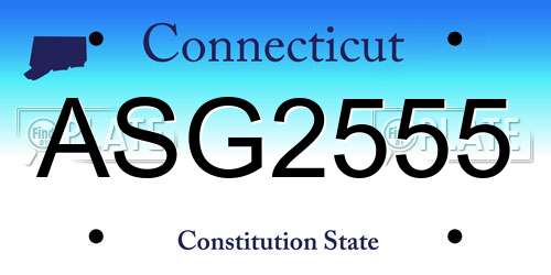 ASG2555 Connecticut License Plate