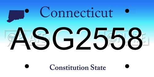 ASG2558 Connecticut License Plate