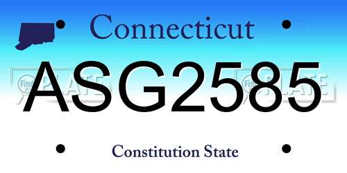 ASG2585 Connecticut License Plate