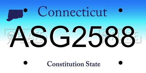 ASG2588 Connecticut License Plate