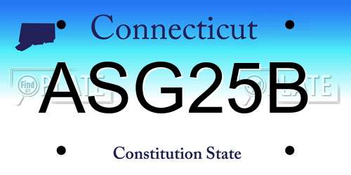 ASG25B Connecticut License Plate