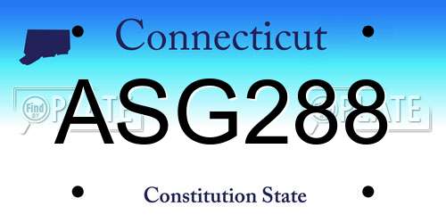 ASG288 Connecticut License Plate