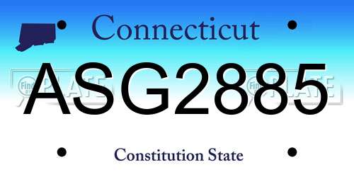 ASG2885 Connecticut License Plate