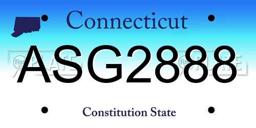ASG2888 Connecticut License Plate