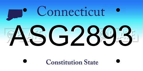 ASG2893 Connecticut License Plate