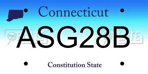 ASG28B Connecticut License Plate