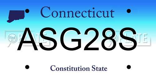 ASG28S Connecticut License Plate