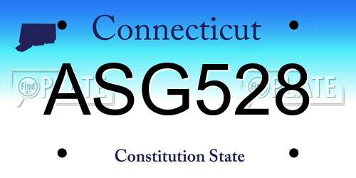 ASG528 Connecticut License Plate