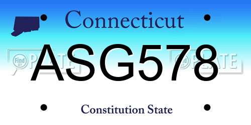 ASG578 Connecticut License Plate