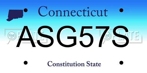 ASG57S Connecticut License Plate