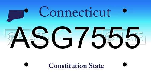 ASG7555 Connecticut License Plate