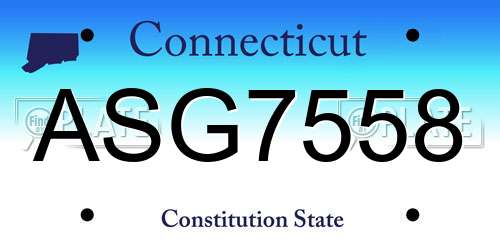 ASG7558 Connecticut License Plate