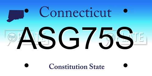 ASG75S Connecticut License Plate