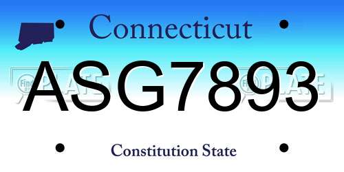 ASG7893 Connecticut License Plate