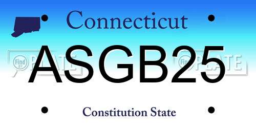 ASGB25 Connecticut License Plate
