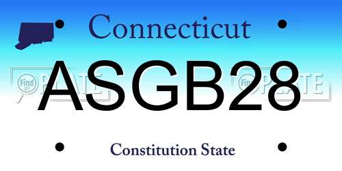 ASGB28 Connecticut License Plate