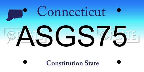 ASGS75 Connecticut License Plate