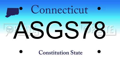 ASGS78 Connecticut License Plate