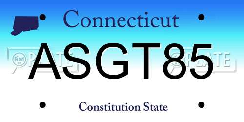 ASGT85 Connecticut License Plate